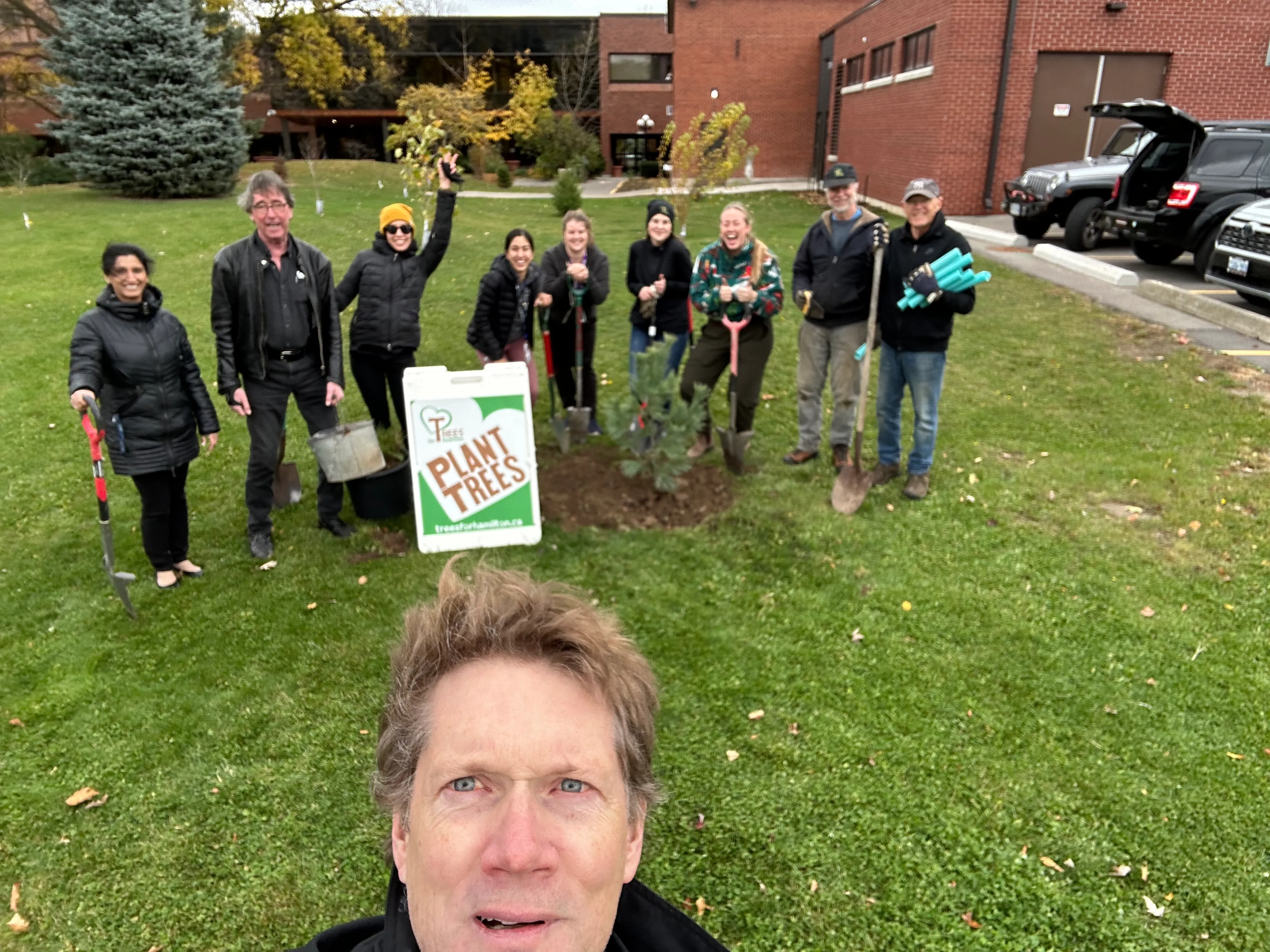 Volunteers celebrate trees planted at St. Peter's Hospital