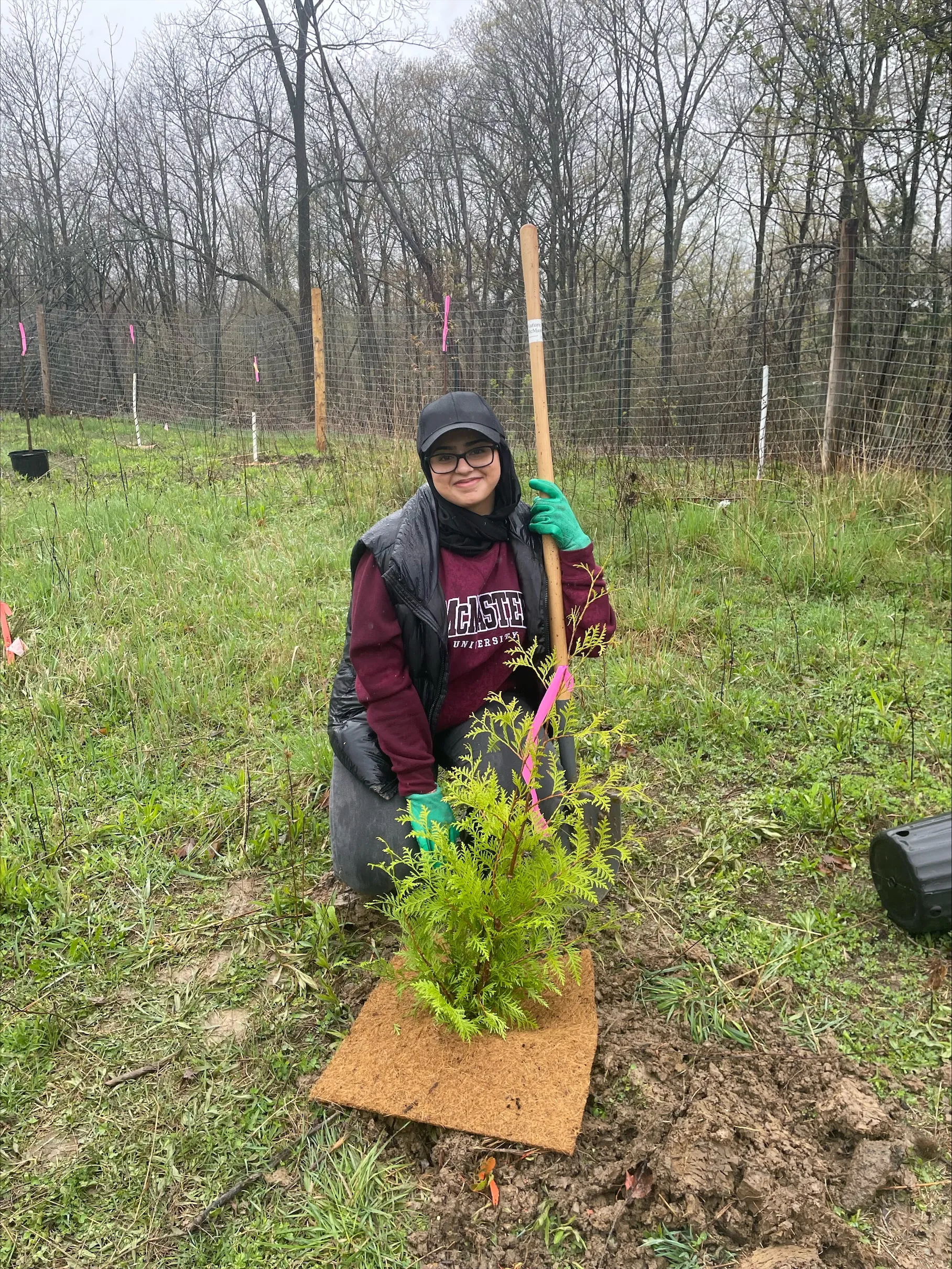 Areeb planting a tree